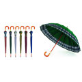 Check Border Solid Edge Windproof Fold Umbrella (YS-3FM21083406R)